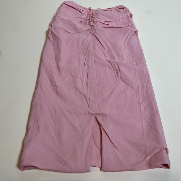 Versace Pink Midi Strap Thong Scrunch Midi Skirt - Picture 6 of 9